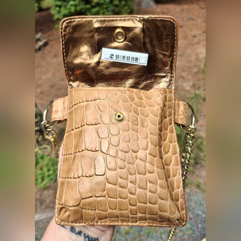 Michael Kors Tan Leather Croc-Embossed Mini Belt Bag Size M/L - Picture 7 of 11